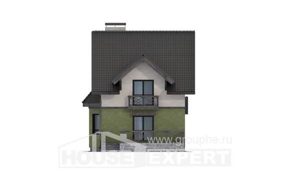120-003-П Проект двухэтажного дома с мансардным этажом, бюджетный дом из арболита Дзержинский, House Expert