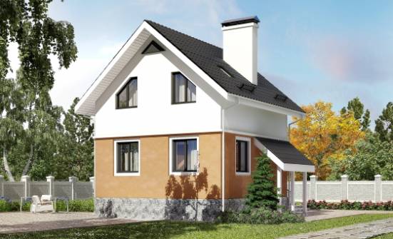 100-005-Л Проект трехэтажного дома с мансардным этажом, бюджетный домик из бризолита Солнечногорск | Проекты домов от House Expert