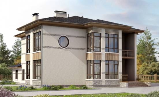 345-001-П Проект двухэтажного дома, красивый коттедж из твинблока Мытищи | Проекты домов от House Expert