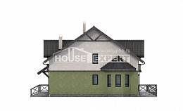 120-003-П Проект двухэтажного дома с мансардным этажом, красивый загородный дом из бризолита Дрезна, House Expert