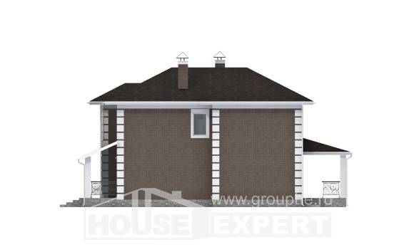 185-002-П Проект двухэтажного дома, экономичный загородный дом из теплоблока Яхрома, House Expert