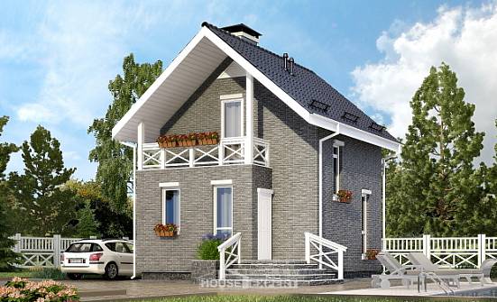 045-001-П Проект двухэтажного дома мансардой, уютный дом из бризолита Волоколамск | Проекты домов от House Expert
