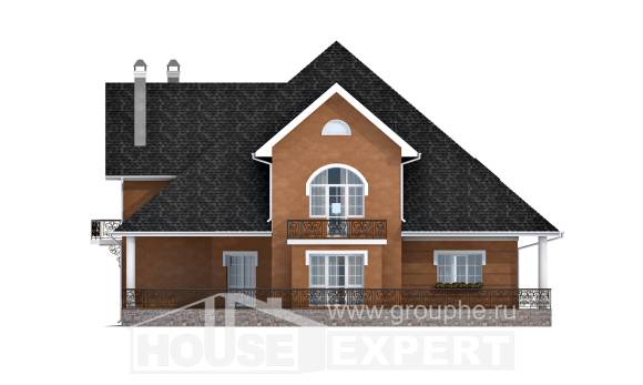 310-001-П Проект двухэтажного дома мансардный этаж, красивый коттедж из теплоблока Чехов, House Expert
