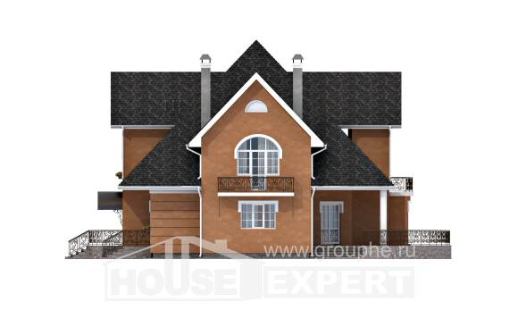 310-001-П Проект двухэтажного дома с мансардным этажом, огромный загородный дом из газосиликатных блоков Железнодорожный, House Expert