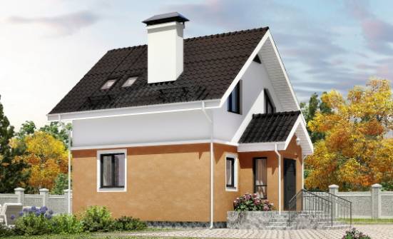 070-001-Л Проект двухэтажного дома с мансардой, простой домик из блока Черноголовка | Проекты домов от House Expert