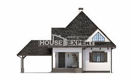 110-002-Л Проект двухэтажного дома мансардой и гаражом, уютный загородный дом из поризованных блоков Можайск, House Expert