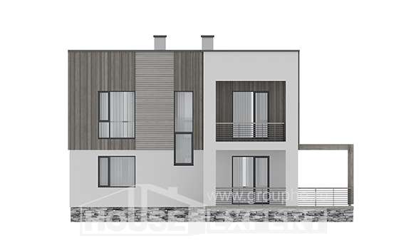 150-017-П Проект двухэтажного дома, компактный домик из бризолита Талдом, House Expert