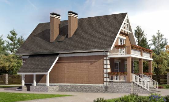 200-009-Л Проект трехэтажного дома с мансардой и гаражом, красивый дом из арболита Щелково | Проекты домов от House Expert