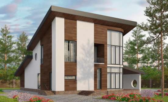 230-001-П Проект двухэтажного дома мансардный этаж, просторный коттедж из кирпича Черноголовка | Проекты домов от House Expert